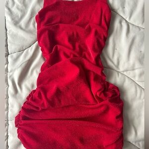 Red mini dress